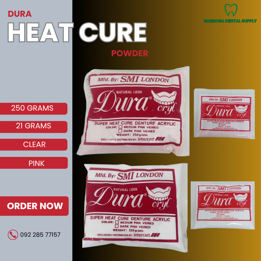DURA HEAT CURE POWDER (21g/250g) PINK-CLEAR DURA HEAT CURE POWDER (21g/250g) PINK-CLEAR